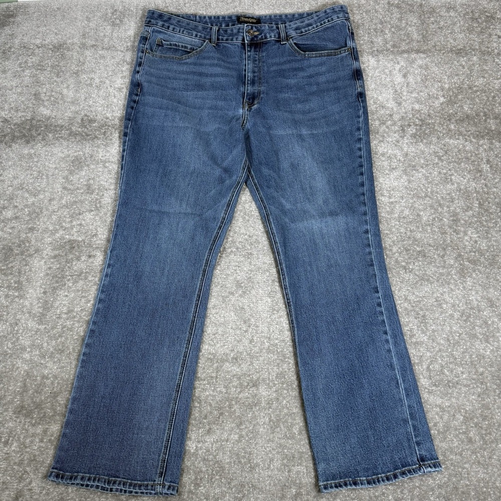 Threadgrit Jeans Men's 38x32 Blue‎ Denim Wylie Relaxed Straight